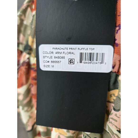 Ruffled Floral Peplum Blouse Womens Size M Multicolor Lightweight Fabric Elegant - Picture 8 of 9